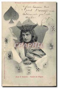 Old Postcard Folklore Cartomancie Clairvoyance Horoscope The 4 Jacks Jack of ...