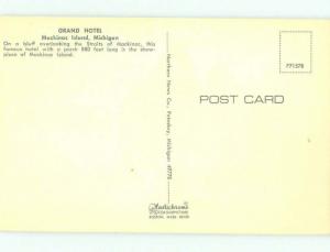Unused Pre-1980 GRAND HOTEL Mackinac Island Michigan MI hr4288