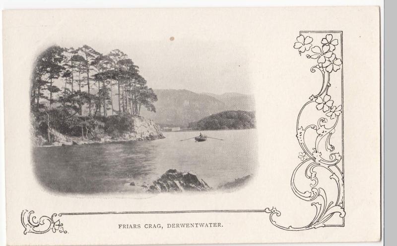 Cumbria; Friars Crag, Derwentwater PPC, Unposted, c 1900's, Art Nouveau Border 