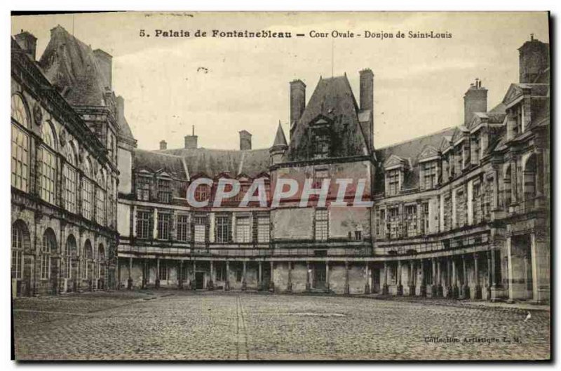 Old Postcard Fontainebleau Palace Oval Court Dungeon Saint Louis