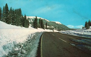 Postcard Winter Time On Wolf Creek High Mountain Pass On U.S. Highway 160