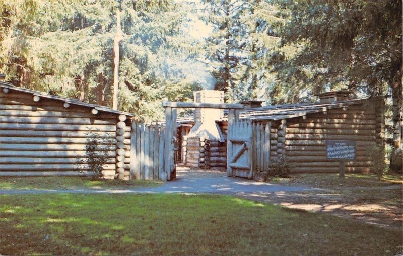 Astoria Oregon Fort Clatsop National Memorial Log Cabins 1955