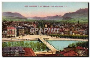 Old Postcard Dauphine Grenoble General view Cours Jean Jaures