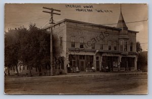 J90/ Princeton Wisconsin RPPC Postcard c1910 American House Maulick 187