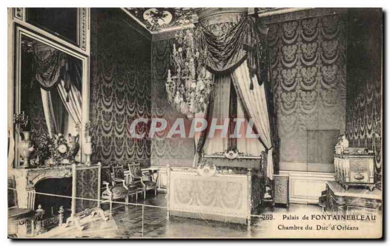Old Postcard Palace of Fontainebleau Room of the Duke of Orleans