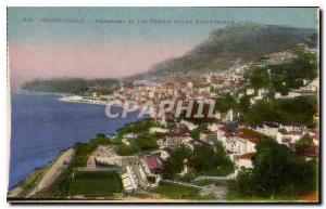 Old Postcard Monte Carlo Panorama and view of Saint Roman