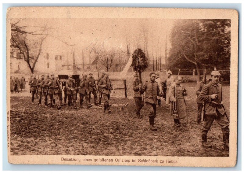 c1910's WWI German Army Officer Funeral Tarbus Military Soldier Antique Postcard 