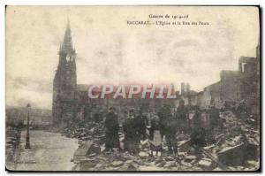 Old Postcard Baccarat L & # 39Eglise and Rue des Ponts Army