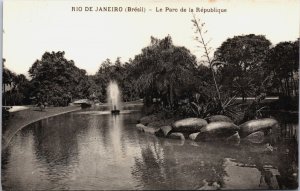 Brazil Rio De Janeiro Le Parc de la Republique Vintage Postcard C105