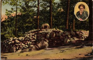 Vtg Colorado Springs CO Helen Hunt's Grave Above Seven Falls 1940s Postcard