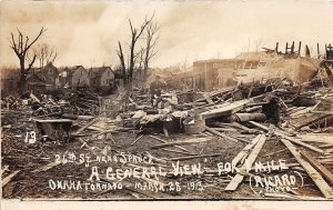 J55/ Omaha Nebraska RPPC Postcard c1910 Tornado Disaster 26th Street 92