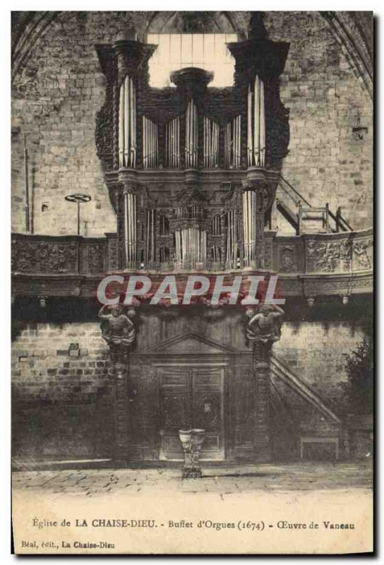 Old Postcard Organ Church of the God of chair Buffet & # 39orgues Work of Lap...