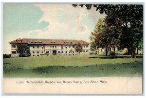 c1905 Homeopathic Hospital & Nurses Home Ann Harbor Michigan MI Vintage Postcard 