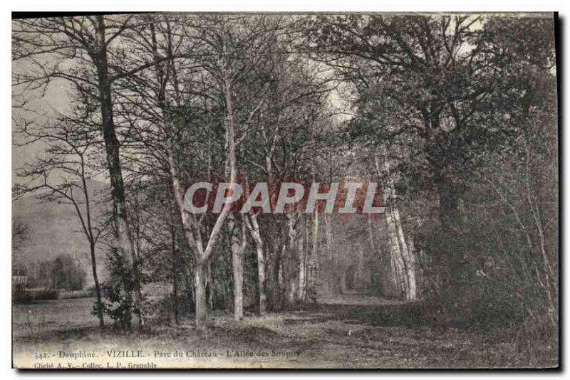 Old Postcard Dauphine Vizille park of the castle of the Allee Soupin