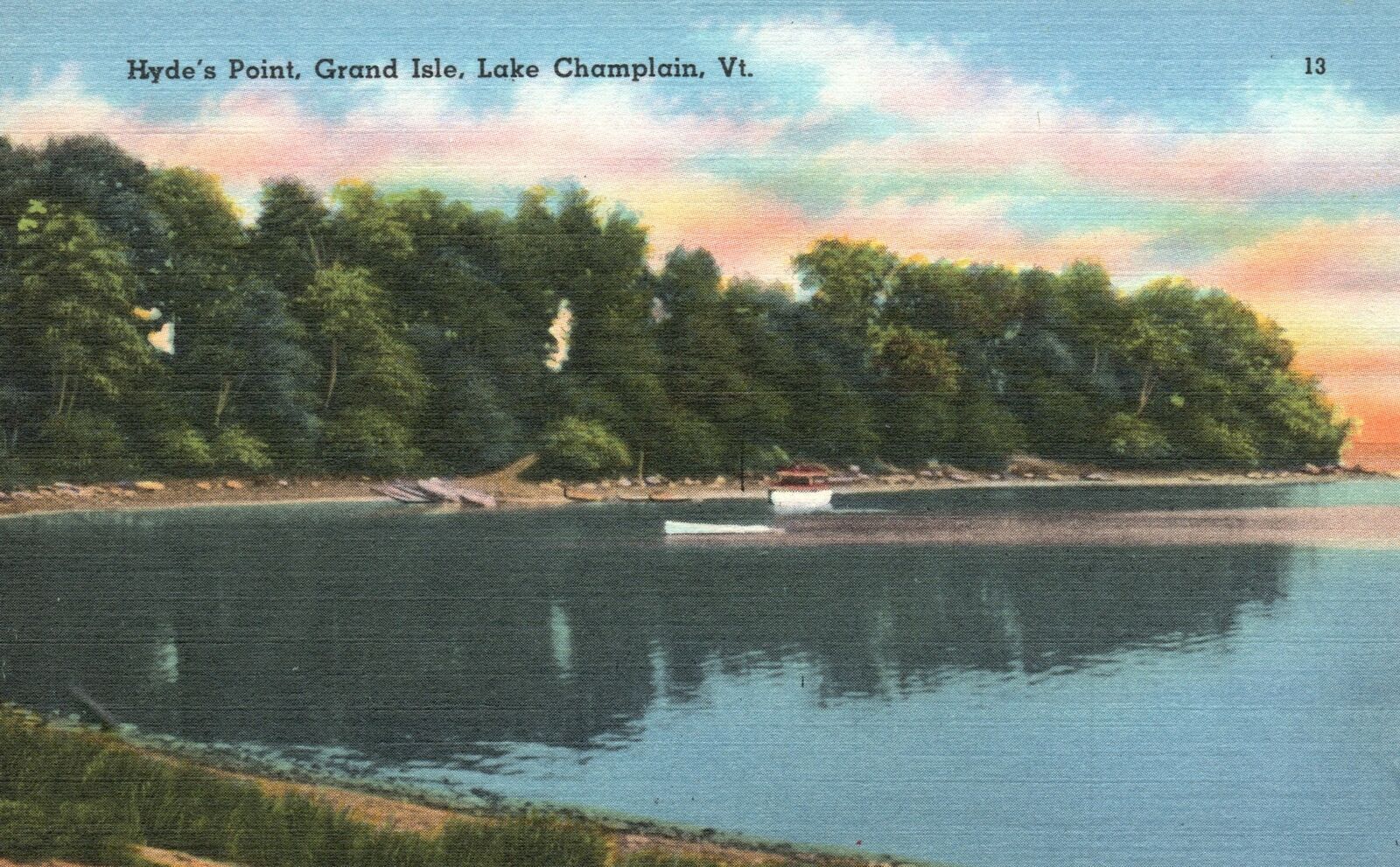 Vintage Postcard 1930's Hyde's Point Grand Isle Lake Champlain Vermont
