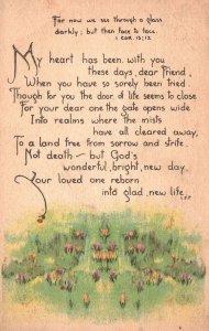 Vintage Postcard 1925 Friendly Letter Friendship Remembrance Flower Garden