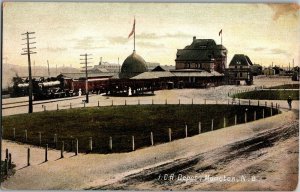 Intercolonial Railway Depot, Moncton New Brunswick Vintage Postcard V25