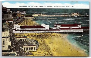 Panorama Of America's Greatest Resort Atlantic City New Jersey NJ Postcard