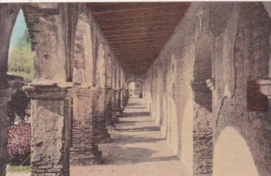 California San Juan Capistrano Chapel Corridor Looking North The Old Mission ...