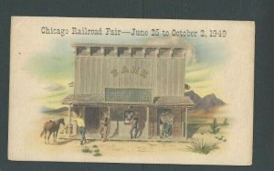 1949 Post Card Chicago IL Railroad Fair