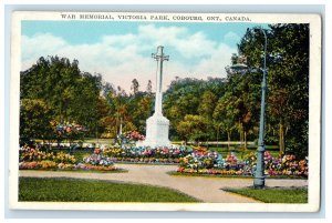 c1920s War Memorial Victoria Park Cobourg Ontario Canada Unposted Postcard