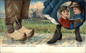 Woonsocket Rubbers Shoes Ad Design No. 6 Germany c1910  Vintage Postcard