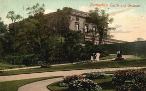 Vintage Postcard 1910's Nottingham Castle and Grounds Nottinghamshire England UK