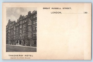 London England Postcard Thackeray Hotel Great Russell Street c1905 Antique