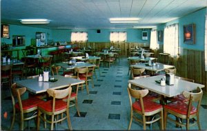 Postcard Interior of Baker's Acres Restaurant in Newberry, Michigan