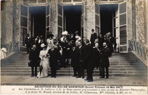 PC RECEPTION DU ROI DE NORWEGE A PARIS 1907 NORWEGIAN ROYALTY (a32344)