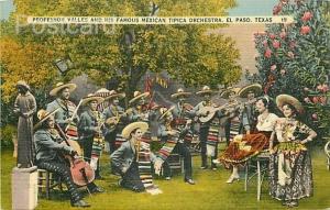 TX, El Paso, Texas, Professor Valles, Mexican Orchestra, Tichnor No. 64287