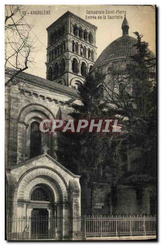 Old Postcard Angouleme Cathedrale Saint Pierre Entrance of the Sacristy