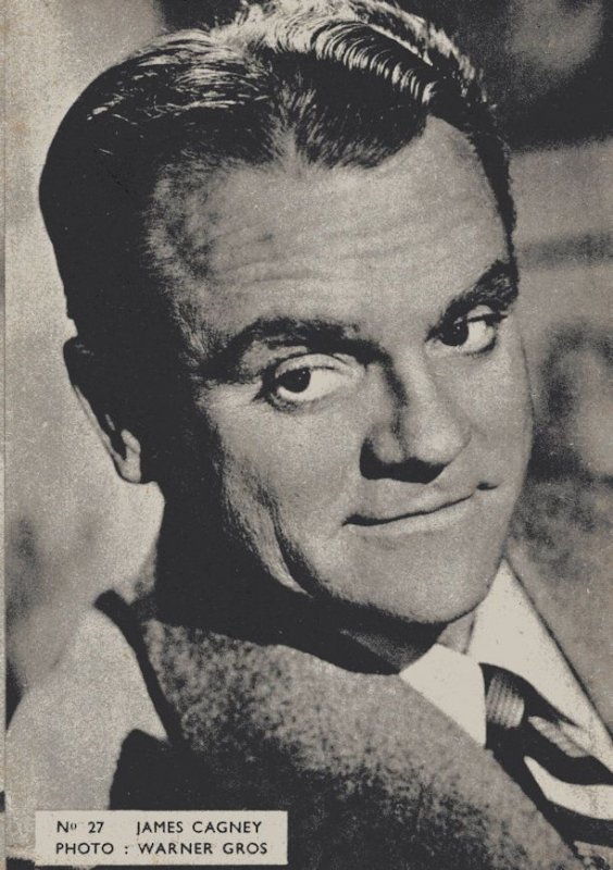 James Cagney Belgium 1950s Postcard Size Film Actor Card