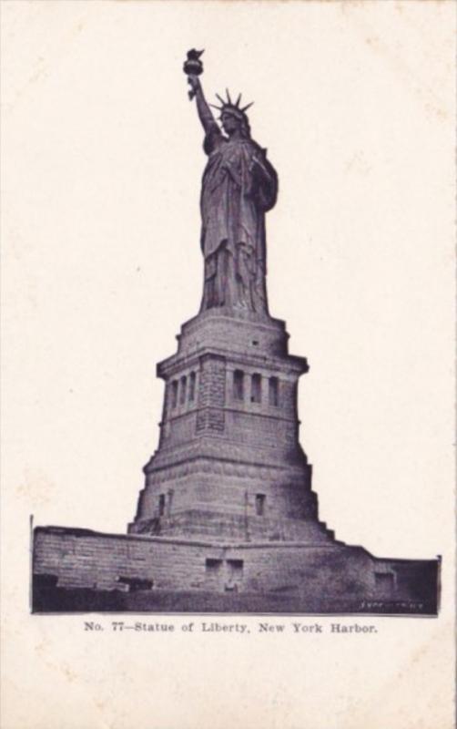 New York Harbor Statue Of Liberty 1908