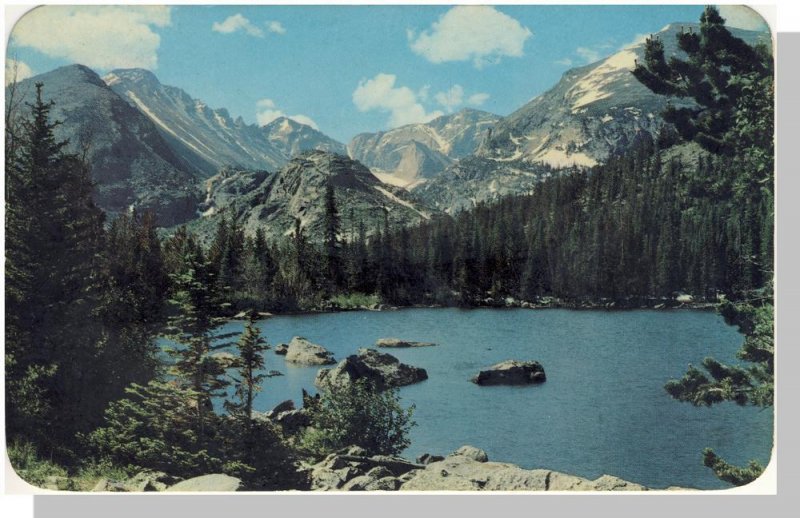 Scenic Rocky Mountain Park, Colorado/CO Postcard, Bear Lake