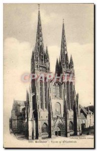 Old Postcard Quimper Facade of the Cathedral