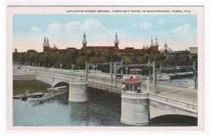 LaFayette St Bridge Tampa Hotel Tampa FL 20s postcard