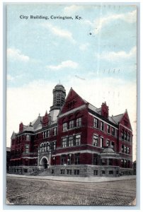 1917 City Building Exterior Scene Covington Kentucky KY Antique Postcard 