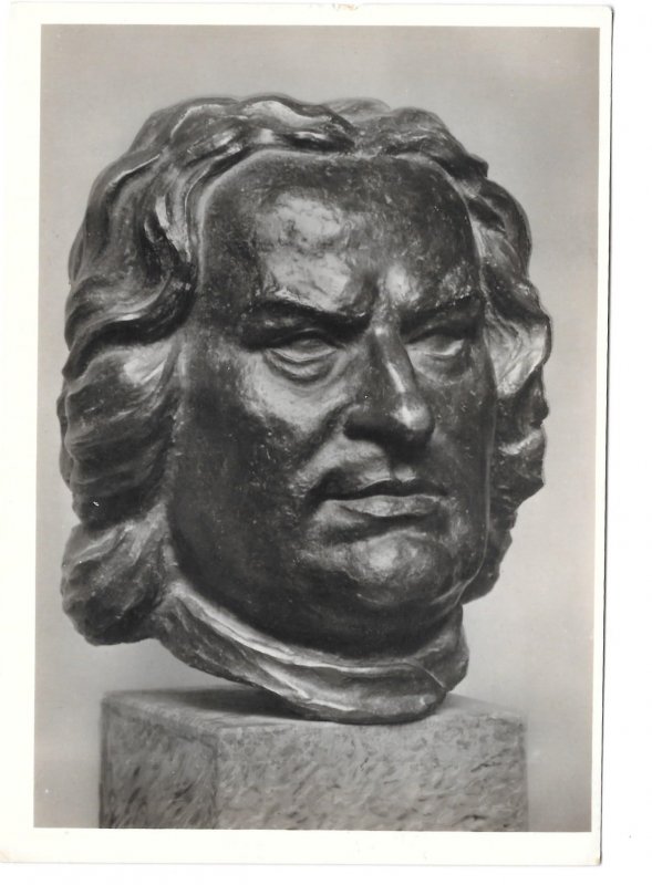 RPPC Bust J S Bach Haffenrichter Sculpture Film Foto Verlag 4X6 Art Postcard