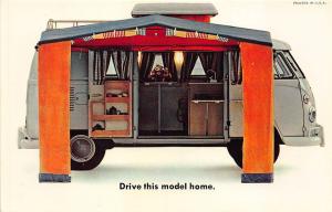 Volkswagen VW  Drive this model home Van Advertising Postcard