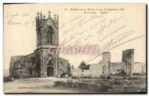 Postcard Old Army Battle of the Marne 6 to 12 September 1914 Sommeille Church
