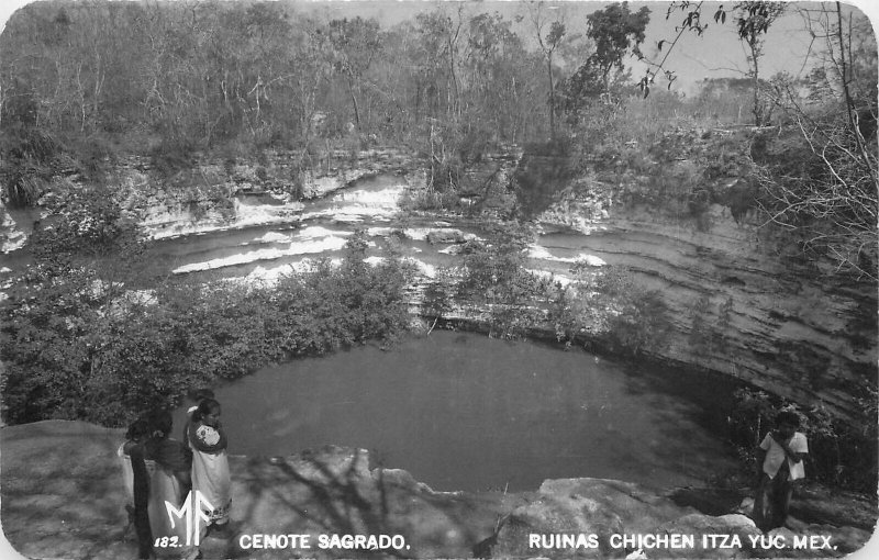 Postcard RPPC Photo 1950s Mexico Chichenitza Cenote Sagradoo Well 22-12580