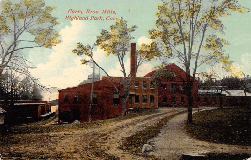 Highland Park Connecticut Casey Bros Mills Vintage Postcard AA27992