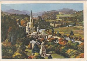 BF25471 lourdes la basilique vue du chateau fort france front/back image