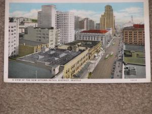 Seattle, A View of the New Uptown District, 1929, used  vintage card