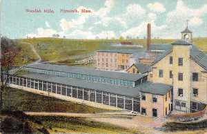 Plymouth Massachusetts Standish Mills, Color Lithograph Vintage Postcard U11841
