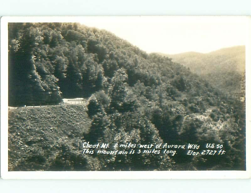 Pre-1942 rppc ROAD ON CHEAT MOUNTAIN Aurora West Virginia WV o1667