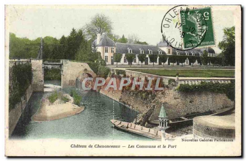 Old Postcard Chateau De Chenonceau The Common And The Port