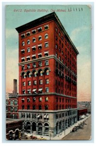 1911 Equitable Building Street View Des Moines Iowa IA Posted Antique Postcard 