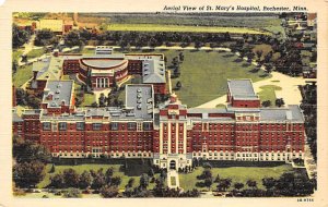 Aerial view of St. Mary's Rochester, Minnesota, USA Hospital Unused 